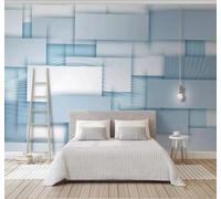 Tzxztt Classic Square Patchwork Geometric Simple Elegant Modern 3D Wallpaper Premium Textured Silk Neutral Tones Material Ideal for Living Room Bedroom-400cm×280cm