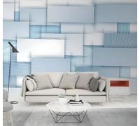Tzxztt Classic Square Patchwork Geometric Simple Elegant Modern 3D Wallpaper Premium Textured Silk Neutral Tones Material Ideal for Living Room Bedroom-250cm×170cm