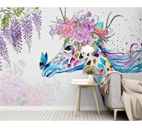 Tzxztt Creative Colourful Zebra Butterfly Flower Modern 3D Wallpaper Premium Textured Silk Neutral Tones Material Ideal for Living Room Bedroom-400cm×280cm