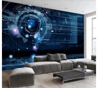 Tzxztt Creative Fresh Abstract Tech Geometric Sci Fi Modern 3D Wallpaper Premium Textured Silk Neutral Tones Material Ideal for Living Room Bedroom-200cm×140cm