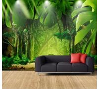 Tzxztt Creative Fresh Landscape Forest Banana Leaves Modern 3D Wallpaper Premium Textured Silk Neutral Tones Material Ideal for Living Room Bedroom-150cm×105cm