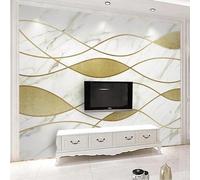 Tzxztt Creative Geometric Gold Lines Marble Effect Modern 3D Wallpaper Premium Textured Silk Neutral Tones Material Ideal for Living Room Bedroom-400cm×280cm