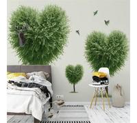Tzxztt Creative Green Heart Shaped Big Tree Flying Birds Modern 3D Wallpaper Premium Textured Silk Neutral Tones Material Ideal for Living Room Bedroom-400cm×280cm