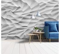 Tzxztt Creative Relief Geometric Stone Texture Unique Modern 3D Wallpaper Premium Textured Silk Neutral Tones Material Ideal for Living Room Bedroom-350cm×256cm