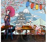 Tzxztt Creative Snowy Mountains Architecture People Flowers Modern 3D Wallpaper Premium Textured Silk Neutral Tones Material Ideal for Living Room Bedroom-350cm×256cm