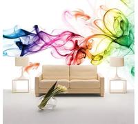 Tzxztt Creative Three Dimensional Colourful Smoke Small Fish Modern 3D Wallpaper Premium Textured Silk Neutral Tones Material Ideal for Living Room Bedroom-250cm×170cm