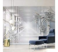Tzxztt Creative Three Dimensional Diamond Corridor Spatial Extension Modern 3D Wallpaper Premium Textured Silk Neutral Tones Material Ideal for Living Room Bedroom-430cm×300cm