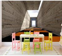 Tzxztt Creative Three Dimensional Geometric Architecture Spatial Expansion Modern 3D Wallpaper Premium Textured Silk Neutral Tones Material Ideal for Living Room Bedroom-350cm×256cm