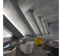 Tzxztt Creative Three Dimensional Grey Architecture Industrial Style Modern 3D Wallpaper Premium Textured Silk Neutral Tones Material Ideal for Living Room Bedroom-350cm×256cm