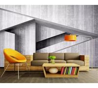 Tzxztt Creative Three Dimensional Grey Geometric Architecture Modern 3D Wallpaper Premium Textured Silk Neutral Tones Material Ideal for Living Room Bedroom-400cm×280cm