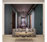 Tzxztt Creative Three Dimensional Retro Corridor Spatial Extension Modern 3D Wallpaper Premium Textured Silk Neutral Tones Material Ideal for Living Room Bedroom-400cm×280cm