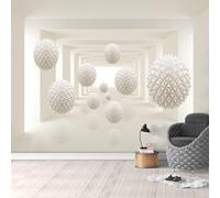 Tzxztt Creative Three Dimensional Spheres Corridor Spatial Expansion Modern 3D Wallpaper Premium Textured Silk Neutral Tones Material Ideal for Living Room Bedroom-400cm×280cm