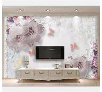 Tzxztt Creative Vintage Artistic Silk Floral Jewellery Modern 3D Wallpaper Premium Textured Silk Neutral Tones Material Ideal for Living Room Bedroom-300cm×210cm