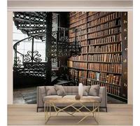 Tzxztt Creative Vintage Library Three Dimensional Spiral Staircase Modern 3D Wallpaper Premium Textured Silk Neutral Tones Material Ideal for Living Room Bedroom-430cm×300cm