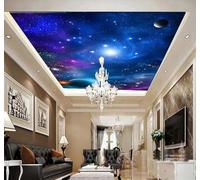 Tzxztt Dreamlike Beautiful Blue Universe Starry Sky Modern 3D Wallpaper Premium Textured Silk Neutral Tones Material Ideal for Living Room Bedroom-400cm×280cm