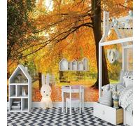 Tzxztt Elegant Three Dimensional Autumn Forest Scenery Modern 3D Wallpaper Premium Textured Silk Neutral Tones Material Ideal for Living Room Bedroom-430cm×300cm