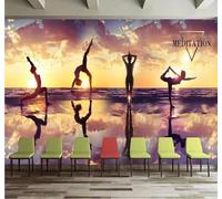 Tzxztt Fantasy Beauty Yoga Studio Dance Studio Gym Classroom Modern 3D Wallpaper Premium Textured Silk Neutral Tones Material Ideal for Living Room Bedroom-200cm×140cm
