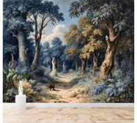 Tzxztt Forest Path Dog Sunlight Natural Landscape Modern 3D Wallpaper Premium Textured Silk Neutral Tones Material Ideal for Living Room Bedroom-150cm×105cm