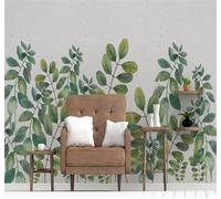 Tzxztt Fresh and Delicate Green Leaves Watercolour Style Simple Modern 3D Wallpaper Premium Textured Silk Neutral Tones Material Ideal for Living Room Bedroom-200cm×140cm