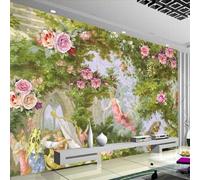 Tzxztt Fresh Beautiful Angel Garden Plants Flowers Modern 3D Wallpaper Premium Textured Silk Neutral Tones Material Ideal for Living Room Bedroom-430cm×300cm