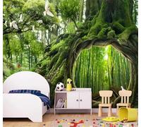 Tzxztt Fresh Beautiful Magical Forest Path Birds Modern 3D Wallpaper Premium Textured Silk Neutral Tones Material Ideal for Living Room Bedroom-300cm×210cm