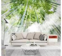 Tzxztt Fresh Ethereal Artistic Atmospheric Bamboo Grove Birds in Flight Modern 3D Wallpaper Premium Textured Silk Neutral Tones Material Ideal for Living Room Bedroom-400cm×280cm