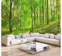 Tzxztt Fresh Green Forest Path Natural Scenery Modern 3D Wallpaper Premium Textured Silk Neutral Tones Material Ideal for Living Room Bedroom-150cm×105cm