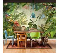 Tzxztt Fresh Green Plants Flowers Animals Modern 3D Wallpaper Premium Textured Silk Neutral Tones Material Ideal for Living Room Bedroom-430cm×300cm