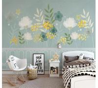 Tzxztt Fresh Minimalist Elegant Botanical Floral Modern 3D Wallpaper Premium Textured Silk Neutral Tones Material Ideal for Living Room Bedroom-250cm×170cm