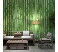 Tzxztt Fresh Minimalist Three Dimensiona Green Bamboo Forest Modern 3D Wallpaper Premium Textured Silk Neutral Tones Material Ideal for Living Room Bedroom-250cm×170cm
