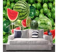 Tzxztt Fresh Minimalist Three Dimensional Green Fruit Modern 3D Wallpaper Premium Textured Silk Neutral Tones Material Ideal for Living Room Bedroom-150cm×105cm