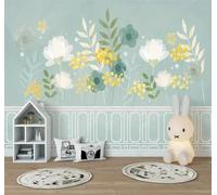 Tzxztt Green Fresh Elegant Plants Flowers Modern 3D Wallpaper Premium Textured Silk Neutral Tones Material Ideal for Living Room Bedroom-400cm×280cm