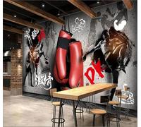 Tzxztt Grey Concrete Wall Boxing Fitness Club Modern 3D Wallpaper Premium Textured Silk Neutral Tones Material Ideal for Living Room Bedroom-430cm×300cm