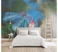 Tzxztt Hand Drawn Graffiti Chinese Lotus Heart Sutra Modern 3D Wallpaper Premium Textured Silk Neutral Tones Material Ideal for Living Room Bedroom-300cm×210cm