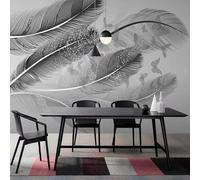 Tzxztt Hand Painted Ink Wash Art Lines Feathered Accent Butterfly Modern 3D Wallpaper Premium Textured Silk Neutral Tones Material Ideal for Living Room Bedroom-300cm×210cm