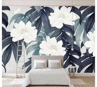 Tzxztt Hand Painted Unique Artistic Ink Wash Floral Minimalist Modern 3D Wallpaper Premium Textured Silk Neutral Tones Material Ideal for Living Room Bedroom-150cm×105cm