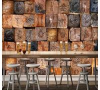 Tzxztt Large Retro Nostalgic Wood Grain Art Modern 3D Wallpaper Premium Textured Silk Neutral Tones Material Ideal for Living Room Bedroom-200cm×140cm