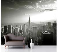 Tzxztt Large Scale Three Dimensional City Architecture Rivers Sky Modern 3D Wallpaper Premium Textured Silk Neutral Tones Material Ideal for Living Room Bedroom-150cm×105cm