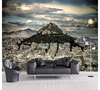 Tzxztt Large Scale Three Dimensional Mountain Peaks Urban Architecture Landscapes Modern 3D Wallpaper Premium Textured Silk Neutral Tones Material Ideal for Living Room Bedroom-430cm×300cm