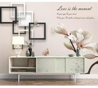 Tzxztt Minimalist Black and White Geometric Butterfly Floral Modern 3D Wallpaper Premium Textured Silk Neutral Tones Material Ideal for Living Room Bedroom-400cm×280cm