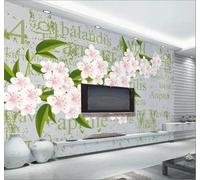 Tzxztt Minimalist Creative Retro Artistic Romantic Cherry Blossoms Modern 3D Wallpaper Premium Textured Silk Neutral Tones Material Ideal for Living Room Bedroom-400cm×280cm
