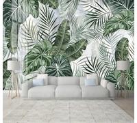 Tzxztt Minimalist Fresh Watercolour Green Plants Modern 3D Wallpaper Premium Textured Silk Neutral Tones Material Ideal for Living Room Bedroom-150cm×105cm