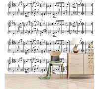 Tzxztt Minimalist Hand Drawn Black and White Sheet Music Art Modern 3D Wallpaper Premium Textured Silk Neutral Tones Material Ideal for Living Room Bedroom-300cm×210cm