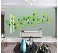 Tzxztt Minimalist Hand Drawn Watercolour Ginkgo Leaves Fresh Modern 3D Wallpaper Premium Textured Silk Neutral Tones Material Ideal for Living Room Bedroom-150cm×105cm
