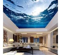 Tzxztt Minimalist Three Dimensional Blue Underwater World Modern 3D Wallpaper Premium Textured Silk Neutral Tones Material Ideal for Living Room Bedroom-200cm×140cm