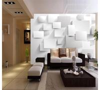Tzxztt Minimalist Three Dimensional Geometric Square Unique Modern 3D Wallpaper Premium Textured Silk Neutral Tones Material Ideal for Living Room Bedroom-150cm×105cm