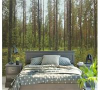 Tzxztt Minimalist Three Dimensional Green Forest Landscape Modern 3D Wallpaper Premium Textured Silk Neutral Tones Material Ideal for Living Room Bedroom-250cm×170cm