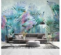 Tzxztt Minimalist Three Dimensional Multicoloured Plant Leaves Modern 3D Wallpaper Premium Textured Silk Neutral Tones Material Ideal for Living Room Bedroom-400cm×280cm