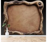 Tzxztt Minimalist Vintage Rustic Wooden Frame Natural Texture Distinctive Modern 3D Wallpaper Premium Textured Silk Neutral Tones Material Ideal for Living Room Bedroom-350cm×256cm