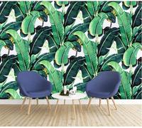 Tzxztt Rainforest Green Fresh Plant Banana Leaf Garden Modern 3D Wallpaper Premium Textured Silk Neutral Tones Material Ideal for Living Room Bedroom-200cm×140cm